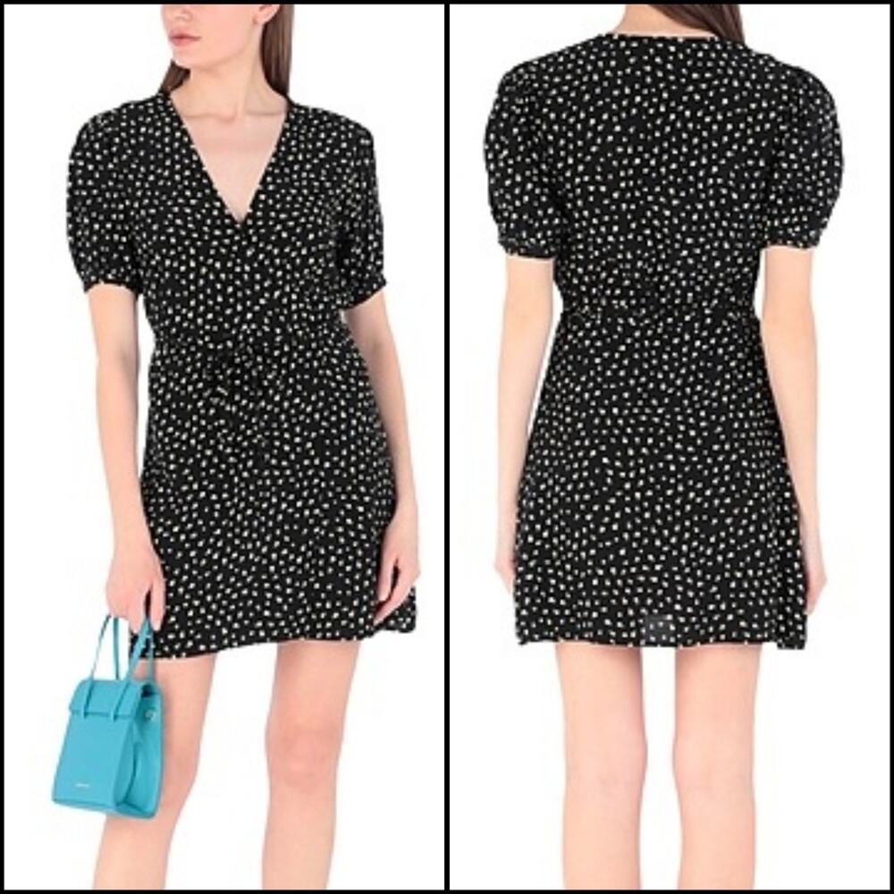 Faithfull the Brand Floral-print Mini Wrap Dress EVELINE FLORAL PRINT size 2